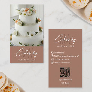 Bakery Cake Custom Monogram Logo Braun Visitenkarte