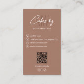 Bakery Cake Custom Monogram Logo Braun Visitenkarte (Rückseite)