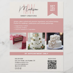 Bakery Cake Custom Monogram Logo Flyer