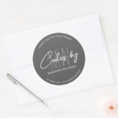 Bakery Cake Custom Monogram Logo Grau Runder Aufkleber (Umschlag)