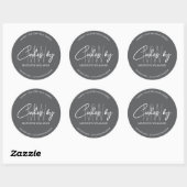 Bakery Cake Custom Monogram Logo Grau Runder Aufkleber (Blatt)