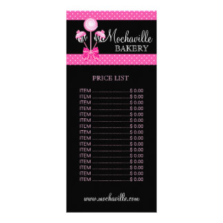 Bakery Cake Pops Retro Price List Rack Card Werbekarte