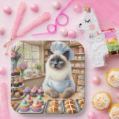 BAKERY Cat Lover arbeitet während der Osterferien Pappteller (Party)