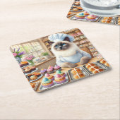 BAKERY Cat Lover arbeitet während der Osterferien Rechteckiger Pappuntersetzer (angewinkelt)