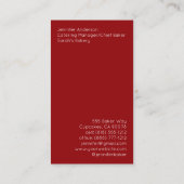 Bakery Catering Business Card Visitenkarte (Rückseite)