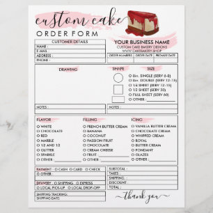 Bakery Chee Cake Order Form Flyer