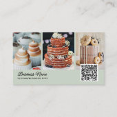 Bakery/Chef/Catering 4-Photo QR Code Modern Script Visitenkarte (Vorderseite)