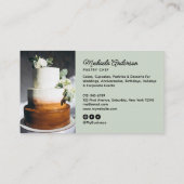 Bakery/Chef/Catering 4-Photo QR Code Modern Script Visitenkarte (Rückseite)