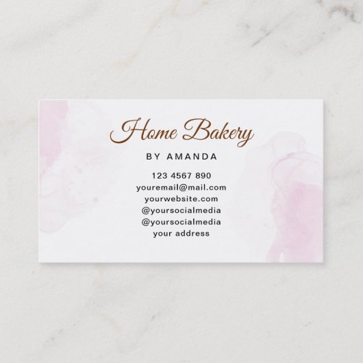 Bakery Chef Kitten Visitenkarte (Rückseite)