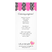 Bakery Cupcake Scooter Pink Zebra Werbekarte (Hinten)