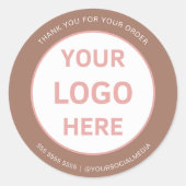 Bakery Custom Logo Brown Runder Aufkleber (Vorderseite)