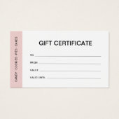 Bakery Custom Logo Business Gift Certificate (Vorderseite)