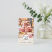 Bakery Custom Logo Foto QR Creme Business Card Visitenkarte (Stehend Vorderseite)