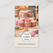 Bakery Custom Logo Foto QR Creme Business Card Visitenkarte (Vorderseite)