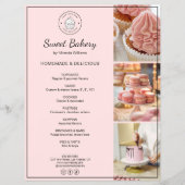 Bakery Custom Logo Photo QR Code Pink Flyer (Vorne)