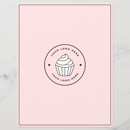 Bakery Custom Logo Photo QR Code Pink Flyer (Hinten)