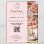 Bakery Custom Logo Photo QR Code Pink Flyer (Vorne)