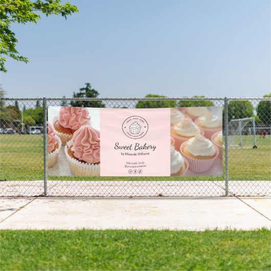 Bakery Custom Logo Photo Social Media Pink Banner (InSitu)