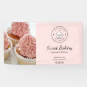 Bakery Custom Logo Photo Social Media Pink Banner (Horizontal)