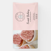 Bakery Custom Logo Photo Social Media Pink Banner (Vertikal)
