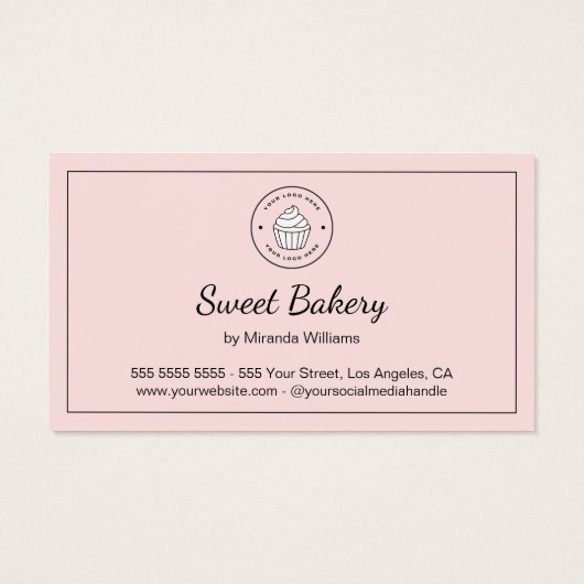 Bakery Custom Logo Pink Business Gift Certificate (Rückseite)