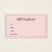 Bakery Custom Logo Pink Business Gift Certificate (Vorderseite)