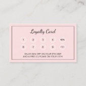 Bakery Custom Logo Pink Business Reward Treuekarte (Rückseite)