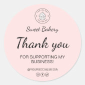 Bakery Custom Logo Thank You Business Runder Aufkleber (Vorderseite)