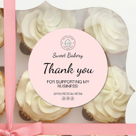 Bakery Custom Logo Thank You Business Runder Aufkleber