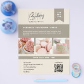 Bakery Custom Monogram Logo Beige Flyer (Einzeln)