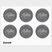 Bakery Custom Monogram Logo Gray Classic Round St Runder Aufkleber (Blatt)