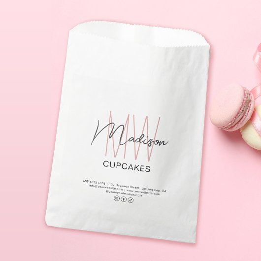 Bakery Custom Monogram Logo Paper Bag Geschenktütchen