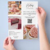 Bakery Custom Monogram Logo QR Flyer (Hand)
