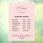 Bakery Custom Monogram Logo Rosa Öffnungszeiten Fensteraufkleber (Blatt 3)