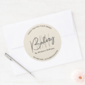 Bakery Custom Monogram Logo Tan Runder Aufkleber (Umschlag)