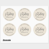 Bakery Custom Monogram Logo Tan Runder Aufkleber (Blatt)