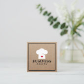 Bakery Cute Pastry Chef Minimalist Rustic Kraft Quadratische Visitenkarte (Stehend Vorderseite)