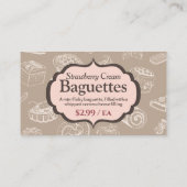 Bakery Display Sign mit Beschreibung Label Cards Mitteilungskarte (Rückseite)