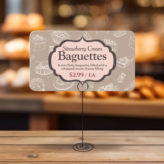 Bakery Display Sign mit Beschreibung Label Cards Mitteilungskarte