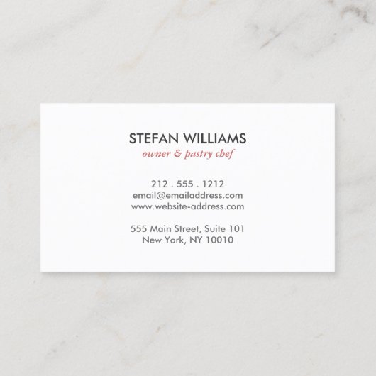 BAKERY DOILY LOGO on BLACK WOOD Visitenkarte (Rückseite)