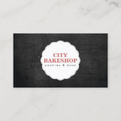 BAKERY DOILY LOGO on BLACK WOOD Visitenkarte (Vorderseite)