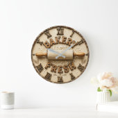 Bakery Fresh Rustic Baking Kitchen Decor Große Wanduhr (Zuhause)