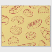 Bakery, Halbmond, Food vintage seamless pattern Geschenkpapier (Flach)