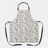 Bakery Kitchen Symbols Pattern Black and White Schürze (Vorderseite)