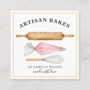 Bakery Koch Bakers Tools Business Card Quadratische Visitenkarte