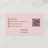Bakery Logo QR Code Social Media Blush Pink Visitenkarte (Rückseite)