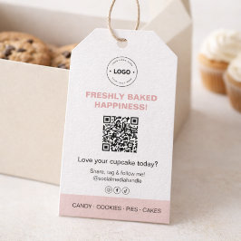 Bakery Logo QR Code Social Media Geschenkanhänger