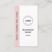 Bakery Logo QR Code Social Media Pink Visitenkarte (Vorderseite)