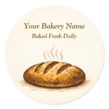 Bakery Logo Sticker - Custom Bread Icon Design