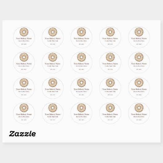 Bakery Logo Sticker - Custom Donut Icon Design (Blatt)